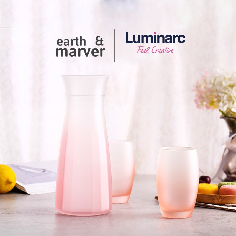 Luminarc Tourner Jug 1L + 2 pcs 350ml glass Frost Pink Box Set