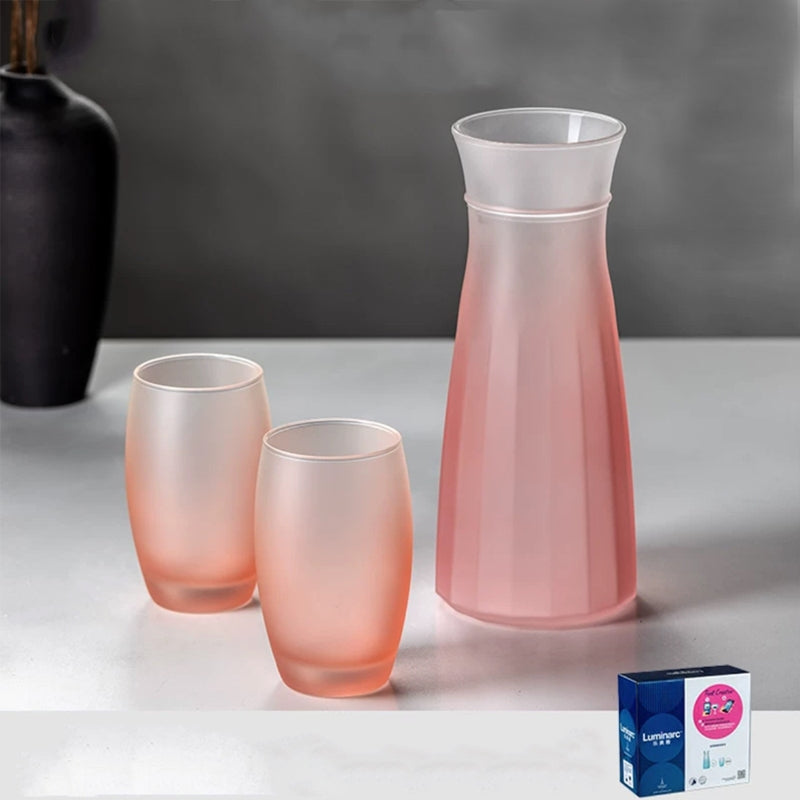 Luminarc Tourner Jug 1L + 2 pcs 350ml glass Frost Pink Box Set